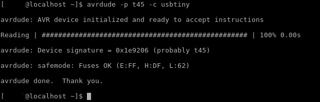 Accessing ATTiny45 with AVRDUDE - Tóthpál István - www.tothpal.eu