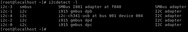 Listing I2C lines with i2cdetect
