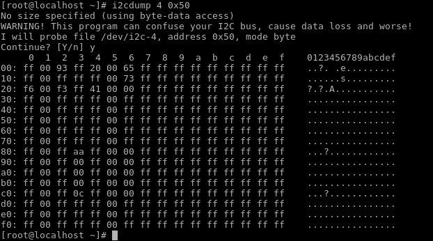 Listing eprom's data with i2cdump